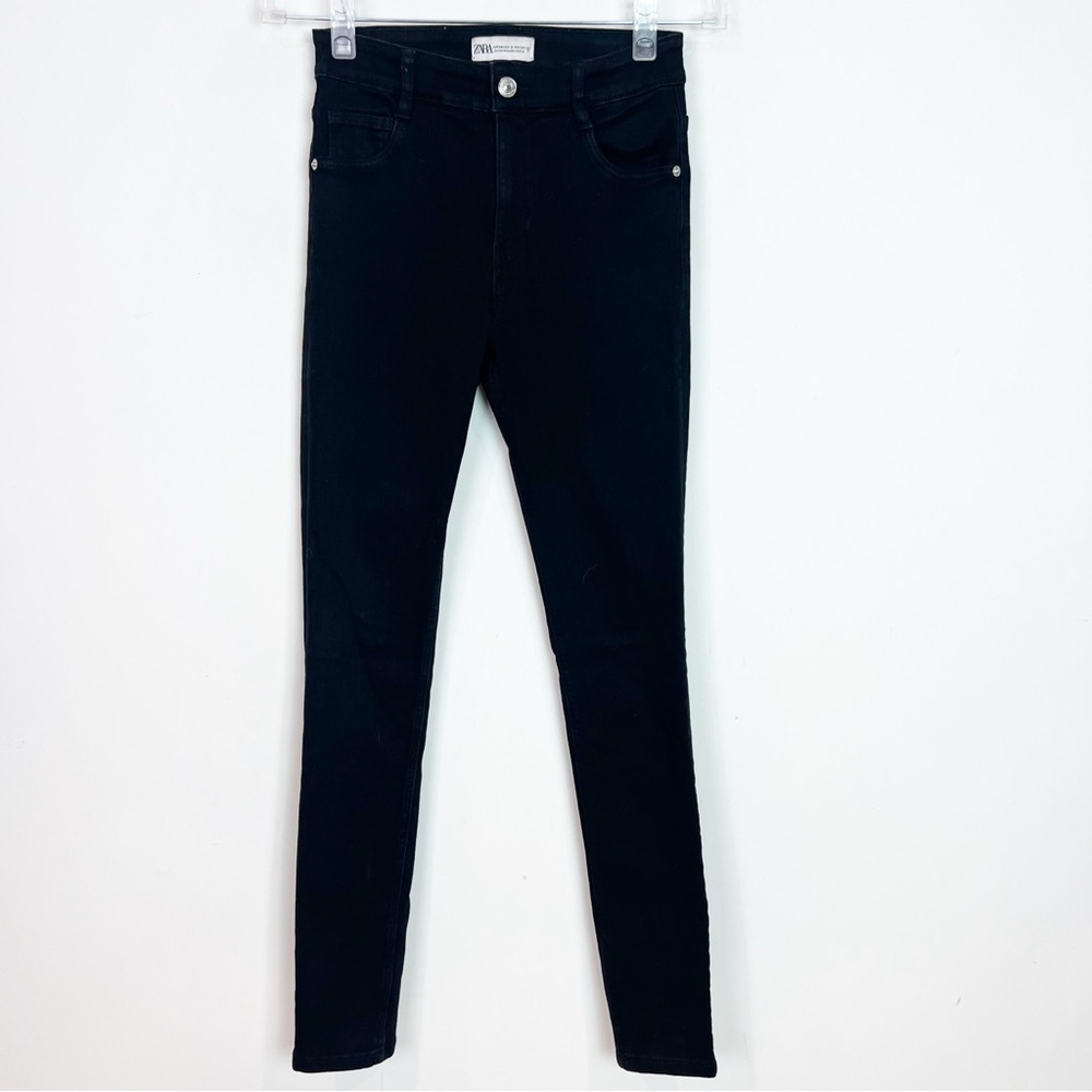 ZARA BLACK SKINNY JEANS HIGH RISE WOMENS SZ 2
